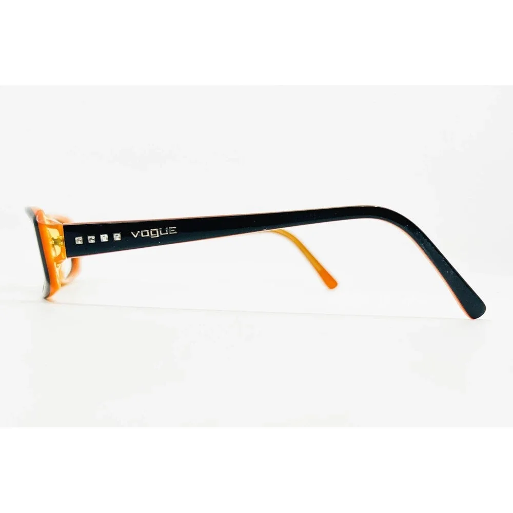 Vogue Eyeglass Frames Womens Black Orange Rectangle VO 3546-B 51-16-135